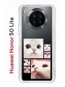 Чехол-накладка Huawei Honor 50 Lite (610636) Kruche PRINT Коты