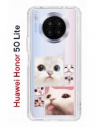 Чехол-накладка Huawei Honor 50 Lite (610636) Kruche PRINT Коты