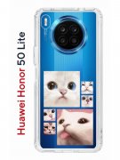 Чехол-накладка Huawei Honor 50 Lite (610636) Kruche PRINT Коты