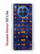 Чехол-накладка Huawei Honor 50 Lite (610636) Kruche PRINT Ночные окна