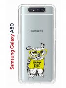 Чехол-накладка Samsung Galaxy A80 Kruche Print Сова в очках