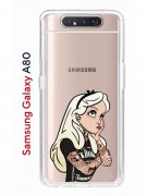 Чехол-накладка Samsung Galaxy A80 Kruche Print Tattoo Girl