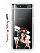 Чехол-накладка Samsung Galaxy A80 Kruche Print Фэшн леди