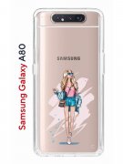 Чехол-накладка Samsung Galaxy A80 Kruche Print Fashion Girl