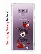 Чехол-накладка Samsung Galaxy Note 9 Kruche Print Ягодный микс