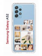Чехол-накладка Samsung Galaxy A52 Kruche Print Коты-Мемы