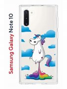 Чехол-накладка Samsung Galaxy Note 10 Kruche Print Flying Unicorn