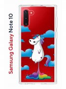 Чехол-накладка Samsung Galaxy Note 10 Kruche Print Flying Unicorn