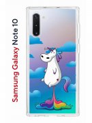 Чехол-накладка Samsung Galaxy Note 10 Kruche Print Flying Unicorn