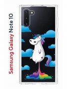 Чехол-накладка Samsung Galaxy Note 10 Kruche Print Flying Unicorn