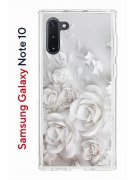Чехол-накладка Samsung Galaxy Note 10 Kruche Print White roses