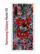 Чехол-накладка Samsung Galaxy Note 10 Kruche Print Music