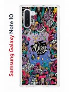 Чехол-накладка Samsung Galaxy Note 10 Kruche Print Music