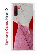 Чехол-накладка Samsung Galaxy Note 10 Kruche Print Pink and white