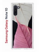 Чехол-накладка Samsung Galaxy Note 10 Kruche Print Pink and white