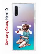Чехол-накладка Samsung Galaxy Note 10 Kruche Print Рисуя любовь