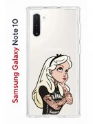 Чехол-накладка Samsung Galaxy Note 10 Kruche Print Tattoo Girl