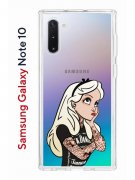 Чехол-накладка Samsung Galaxy Note 10 Kruche Print Tattoo Girl