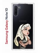 Чехол-накладка Samsung Galaxy Note 10 Kruche Print Tattoo Girl