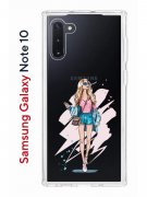 Чехол-накладка Samsung Galaxy Note 10 Kruche Print Fashion Girl