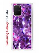 Чехол-накладка Samsung Galaxy S10 Lite (582683) Kruche PRINT Purple leaves