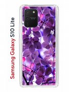 Чехол-накладка Samsung Galaxy S10 Lite (582683) Kruche PRINT Purple leaves