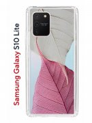 Чехол-накладка Samsung Galaxy S10 Lite Kruche Print Pink and white