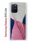 Чехол-накладка Samsung Galaxy S10 Lite Kruche Print Pink and white