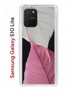 Чехол-накладка Samsung Galaxy S10 Lite Kruche Print Pink and white
