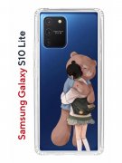 Чехол-накладка Samsung Galaxy S10 Lite Kruche Print Девочка с мишкой