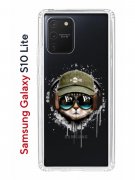 Чехол-накладка Samsung Galaxy S10 Lite Kruche Print Кот в наушниках