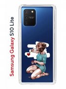 Чехол-накладка Samsung Galaxy S10 Lite Kruche Print Рисуя любовь