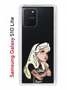 Чехол-накладка Samsung Galaxy S10 Lite Kruche Print Tattoo Girl