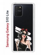 Чехол-накладка Samsung Galaxy S10 Lite Kruche Print Фэшн леди