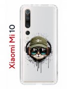 Чехол-накладка Xiaomi Mi 10 (593959) Kruche PRINT Кот в наушниках