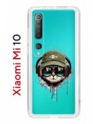 Чехол-накладка Xiaomi Mi 10 (593959) Kruche PRINT Кот в наушниках