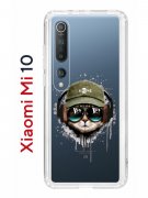 Чехол-накладка Xiaomi Mi 10 (593959) Kruche PRINT Кот в наушниках