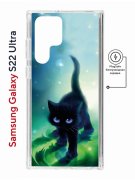 Чехол-накладка Samsung Galaxy S22 Ultra (634252) Kruche PRINT Черный кот