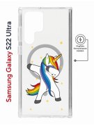 Чехол-накладка Samsung Galaxy S22 Ultra (634252) Kruche PRINT Единорожка