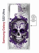 Чехол-накладка Samsung Galaxy S22 Ultra (634252) Kruche PRINT Sugar Skull