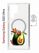 Чехол-накладка Samsung Galaxy S22 Ultra (634252) Kruche PRINT Авокотики
