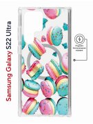 Чехол-накладка Samsung Galaxy S22 Ultra (634252) Kruche PRINT Макарон