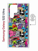 Чехол-накладка Samsung Galaxy S22 Ultra (634252) Kruche PRINT Monsters music