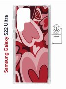 Чехол-накладка Samsung Galaxy S22 Ultra (634252) Kruche PRINT Сердечки