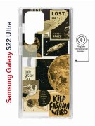 Чехол-накладка Samsung Galaxy S22 Ultra (634252) Kruche PRINT Стикеры Космос