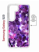 Чехол-накладка Samsung Galaxy S23 Kruche Magnet Print Purple leaves