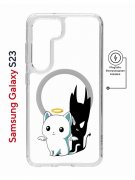 Чехол-накладка Samsung Galaxy S23 Kruche Magnet Print Angel Demon