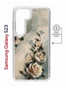 Чехол-накладка Samsung Galaxy S23 (634253) Kruche PRINT Белые розы