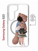 Чехол-накладка Samsung Galaxy S23 (634253) Kruche PRINT Девочка с мишкой
