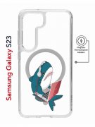 Чехол-накладка Samsung Galaxy S23 Kruche Magnet Print Акула